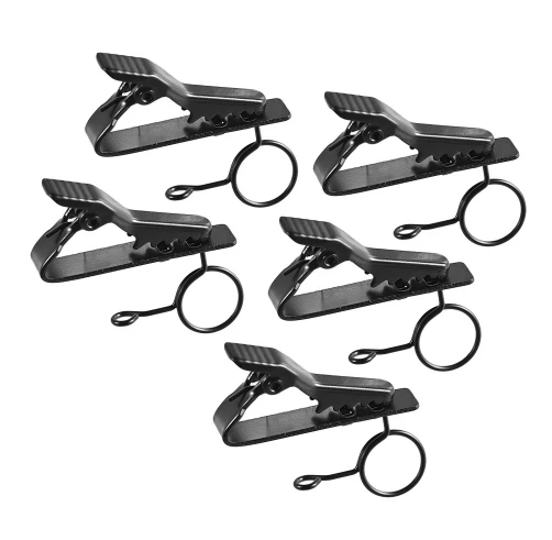 10 Pack Ring-type Metal Clip, 0.39inch (10mm) Dia Lapel/Lavalier Microphone Tie Clip Black for Lavalier Wireless Microphone Syst