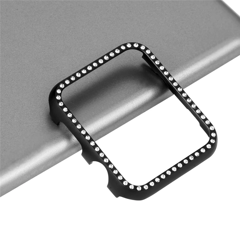 Diamond Case For Apple Watch Series 9 8 7 41mm 45mm Metal Bumper Cover For iWatch 9 8 6 SE 40mm 44mm Ultra-thin Frame Protective