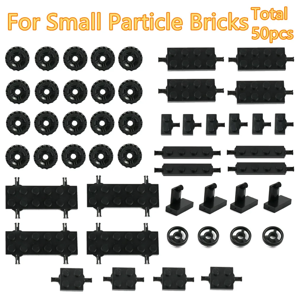 42 Pcs Mini Wiel Assen Pack Autobanden Model Bouwstenen Accessoire Enlighten Speelgoed Voor Kinderen Moc Bricks