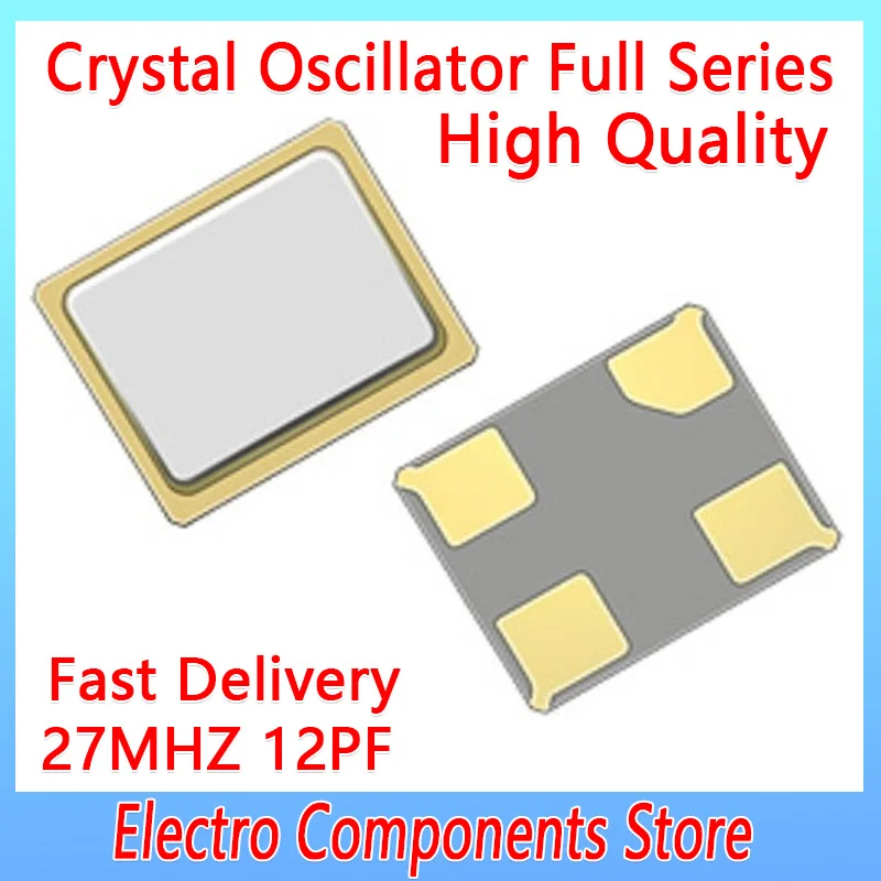 10PCS/Lot 4Pin 2520 27MHZ Passive SMD Crystal Quartz Resonator 12PF Crystal Oscillator Electronic Kit 10PPM High Precision