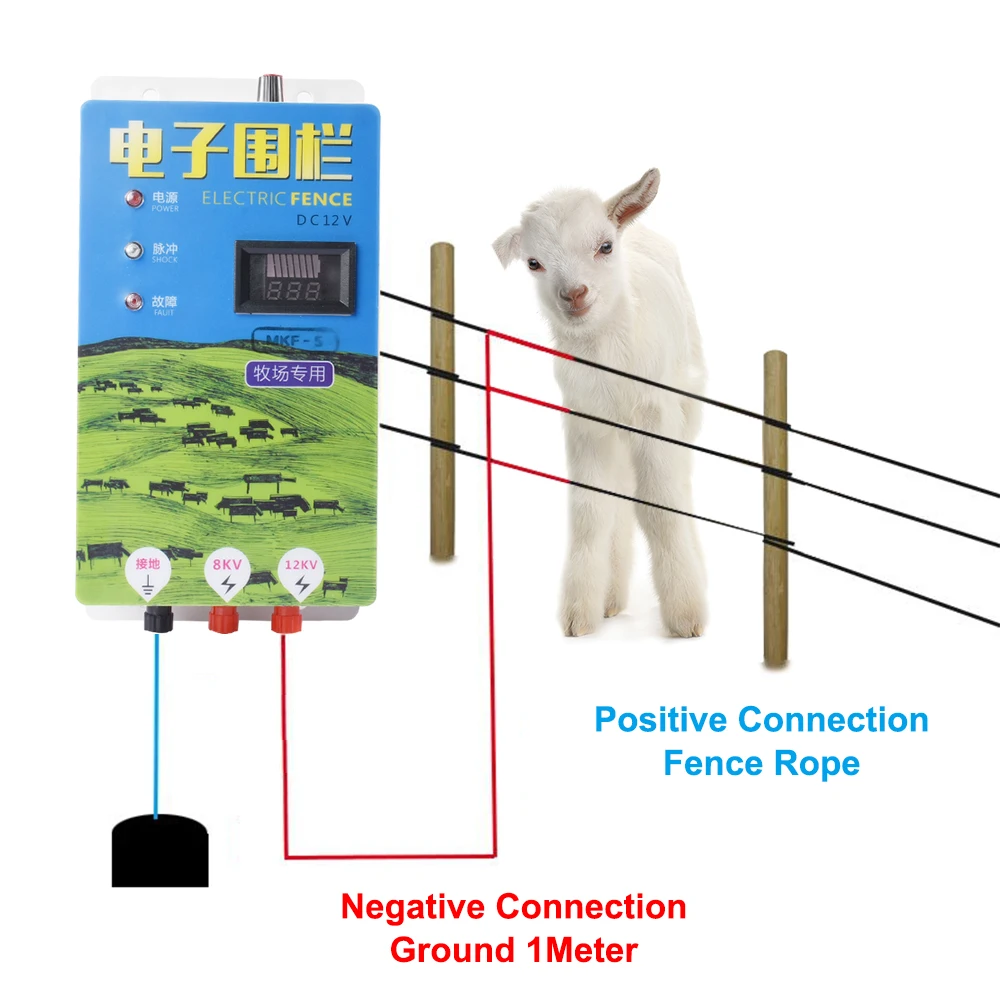 Imagem -02 - Energia Elétrica Farm Fence Alarm Controller Animal Vaca Ovelha Cavalo Fonte de Alimentação de Pulso Alto km 10 km 20 km 30 km 40km