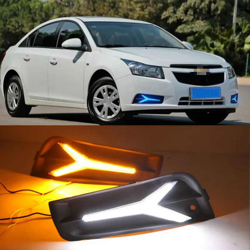 

1 set 12V LED DRL Daytime Running Lights Daylight With turn signal Lamp For Chevrolet CRUZE 2009 2010 2011 2012 2013 2014