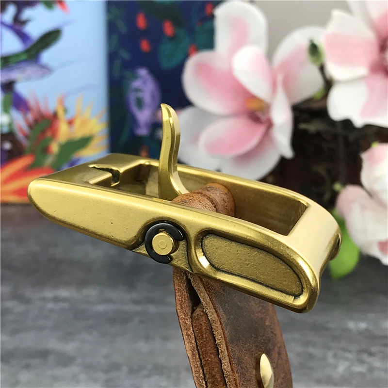 Heavy Solid Brass Belt Buckle Super Thick Men Genuine Leather Belt Men Casual High Quality Belt Cowboy Yellow Belt Jeans MBT0022