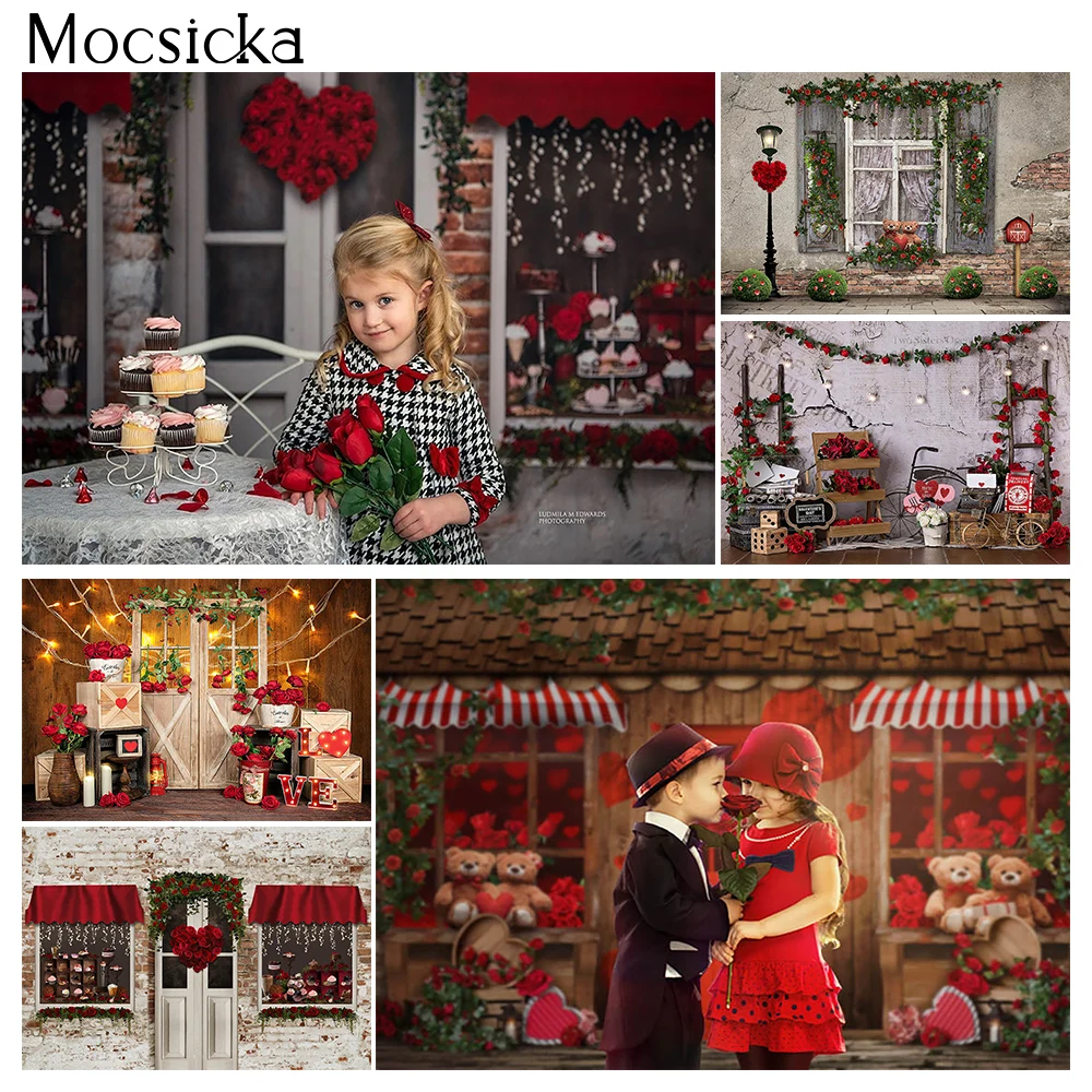 

Valentine's Day Photo Background Floral Newborn Adult Portrait Backdrop Studio Romantic Love Rose Photography Photocall Props