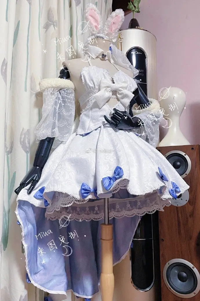 

[Customized] Anime VTuber Usada Pekora Hololive Wedding Dress Party Outfit Cosplay Costume Women Halloween Free Shipping 2021New