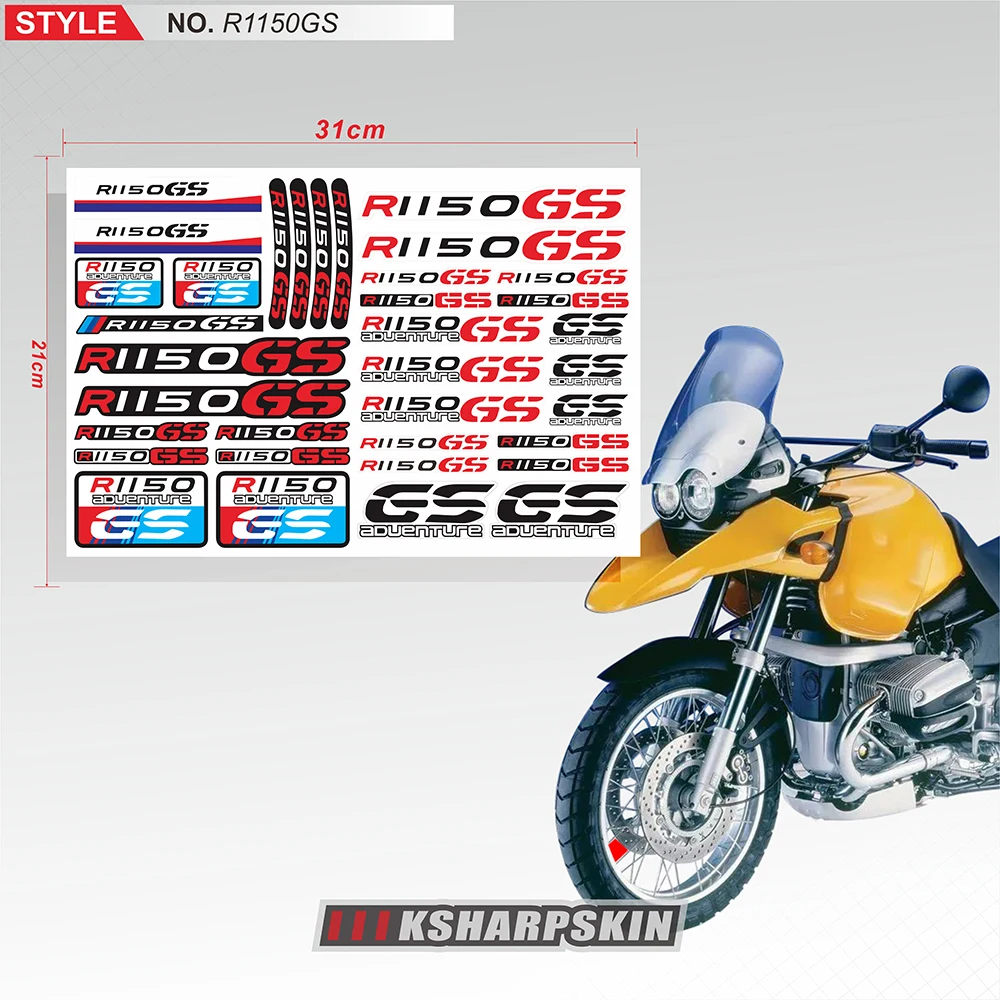 

Motorcycle Racing Accessories Reflective Stickers Body Helmet Fuel Tank Waterproof Logo Decal Emblem For BMW R1150GS r1150gs