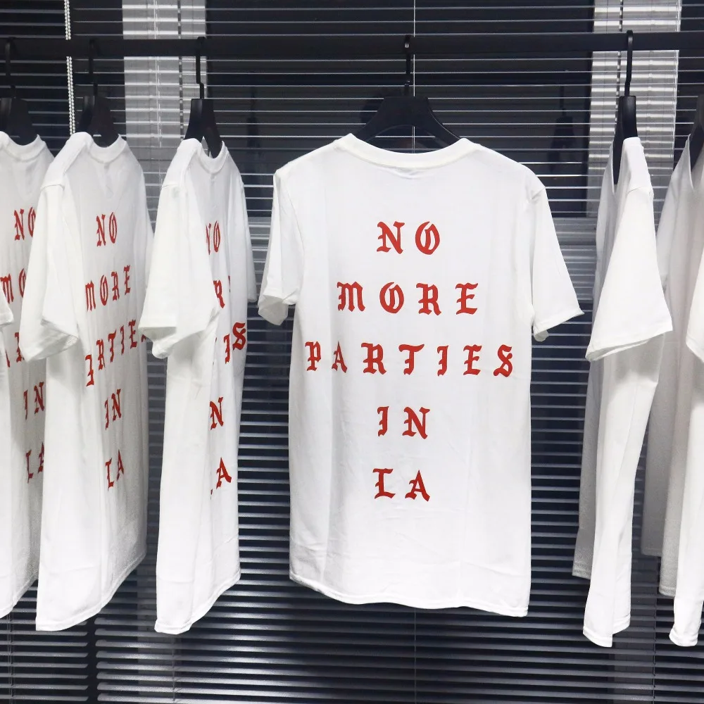 2024 Hot Hip Hop Kanye West Pablo I Feel Like Paul Yzy NO MORE PARTIES IN LA T Sshirts Men Women Street Tee 100% Cotton