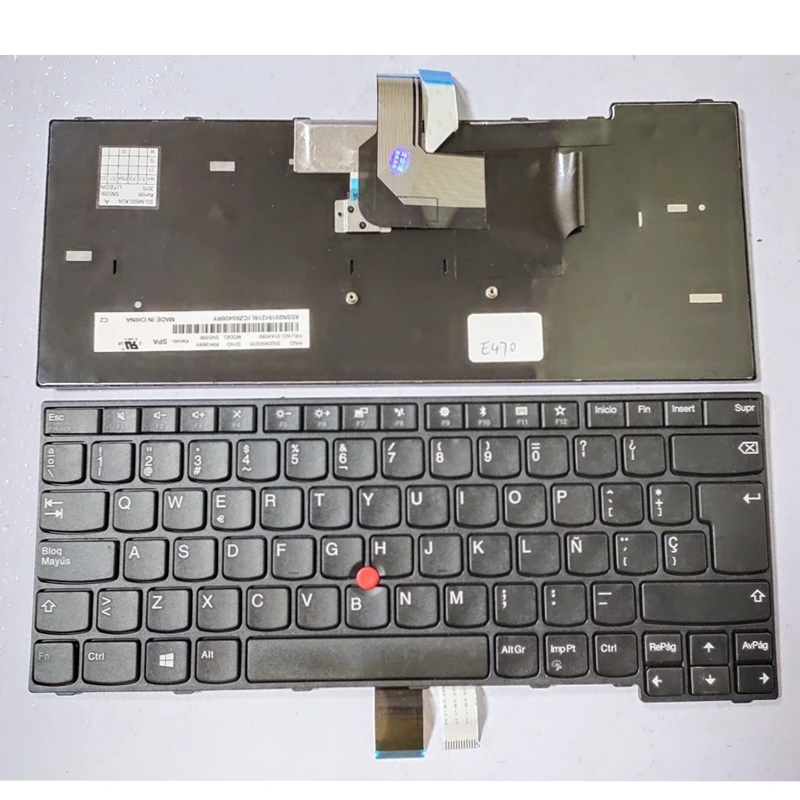 Imagem -04 - Teclado Portátil para Lenovo Qwerty Espanhol e Espanhol Eua sp br it ar tr fr ru Reino Unido E470 E470c E475 Fru 01ax040 Novo