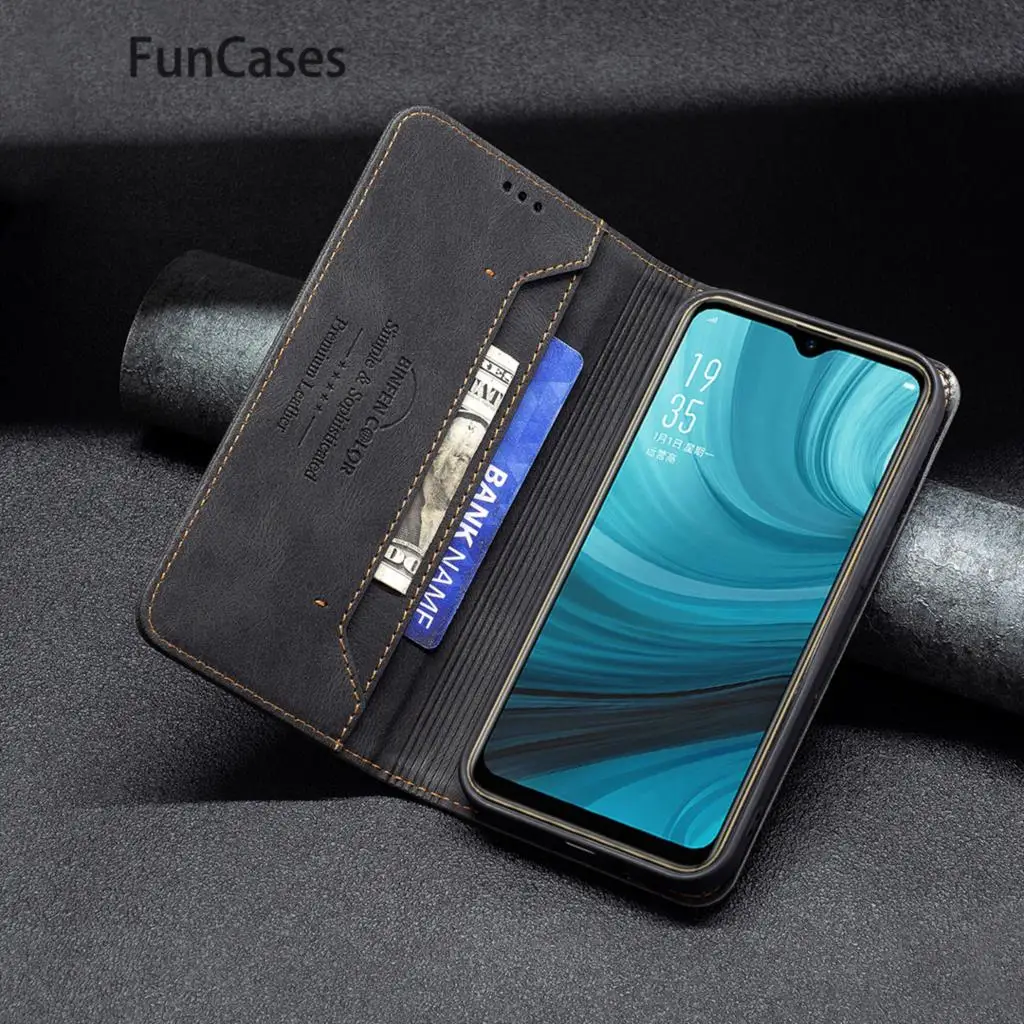 Black Mobile Cases For Oppo A74 5G Magnetic Closure Phone Cover Ajax carcaso A93 5G A54 Oppo A54S A7 A52 A74 4G A53S A55 A72