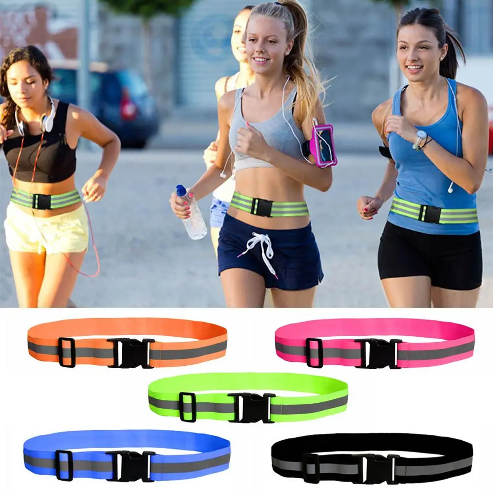 Elastic High Visible Adjustable Cycling Equipment Reflective Belts Reflective Waist Running