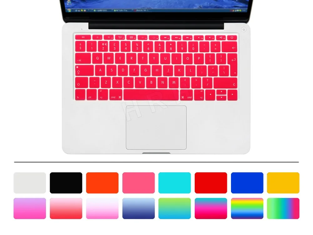 Hrh Eu/Uk Engels Silicone Toetsenbord Cover Skin Voor Mac Nieuwe Pro 13 "A1708 (2016 Versie Geen touch Bar) en Voor Macbook 12" A1534