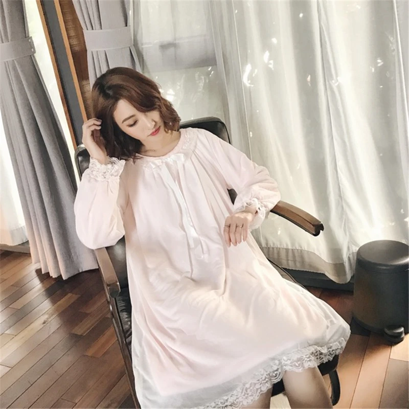 Thick night dress autumn and winter new lace ladies sexy sleep dress flannel home wear kimono bathrobe женский халат fashion