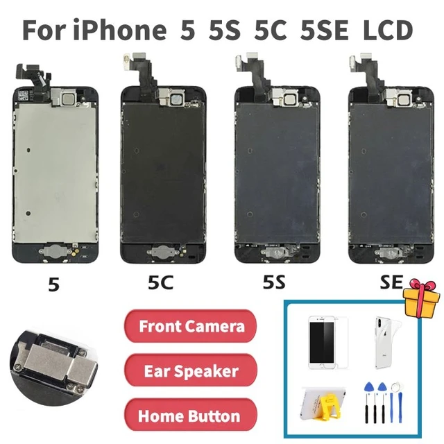 Wyświetlacz dla iPhone 5 5S 5C SE 2016 ekran LCD dotykowy Digitizer pełny zestaw wymiana zespołu Pantalla + przedni aparat + przycisk Home