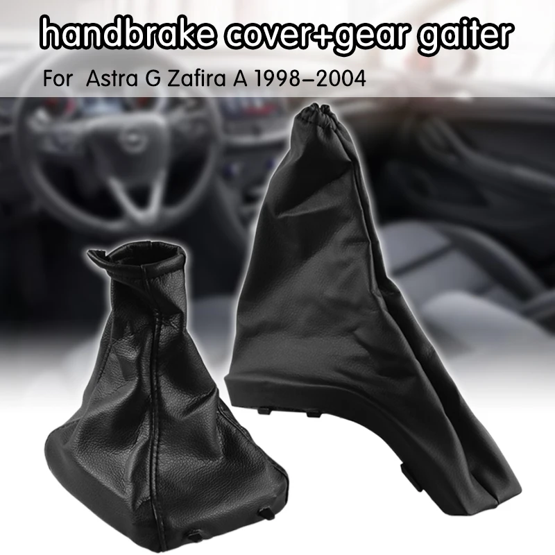 Car Gear Shift Knob Gaiter Boot Cover  PU Leather Parking Handbrake Grips Covers For Opel Astra G Zafira A 1998-2004 24430525