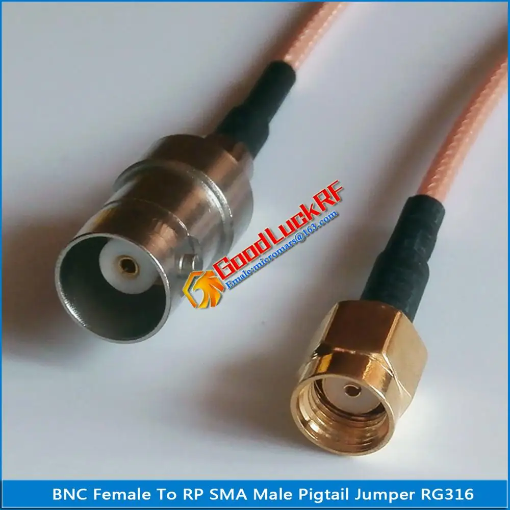 

High-quality BNC Female To RP SMA RPSMA Male Plug RF Connector RG316 50ohm Pigtail Jumper Cable Low Loss