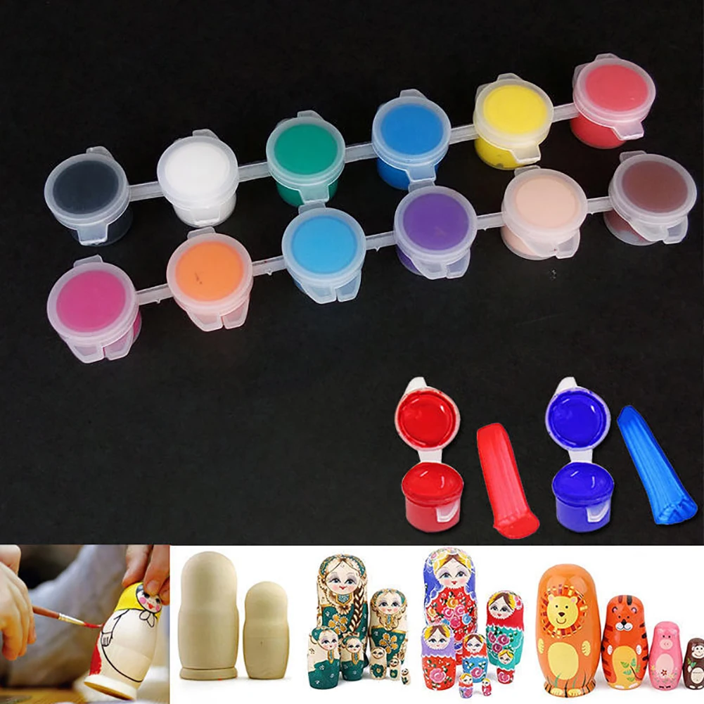 12 colori Colori Acrilici WaterBrush Pigmento Set Per Tessile abbigliamento In Tessuto Dipinto A Mano Da Parete In Gesso Pittura di Disegno Per I Bambini