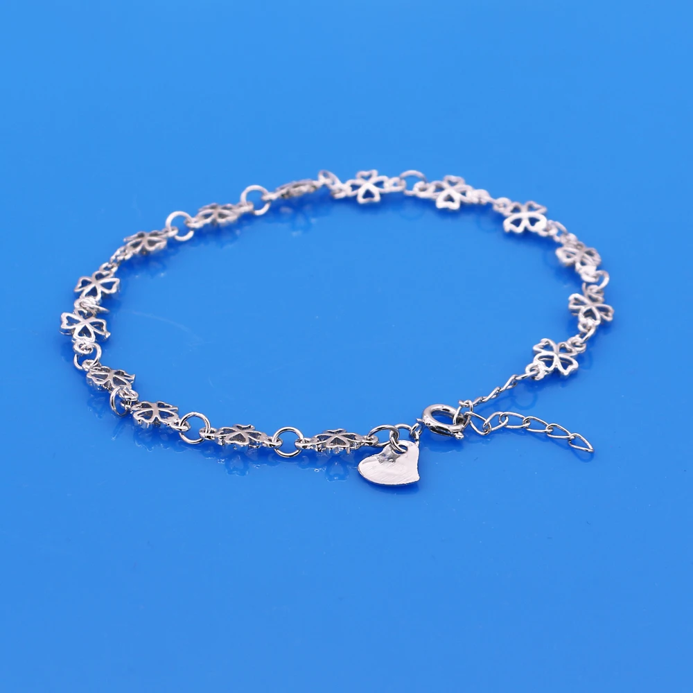 

Elegant Minimalist 925 Sterling Silver Flower Bracelet for Women Dainty Floral Charm Jewelry Gift Anniversary Valentine's Day