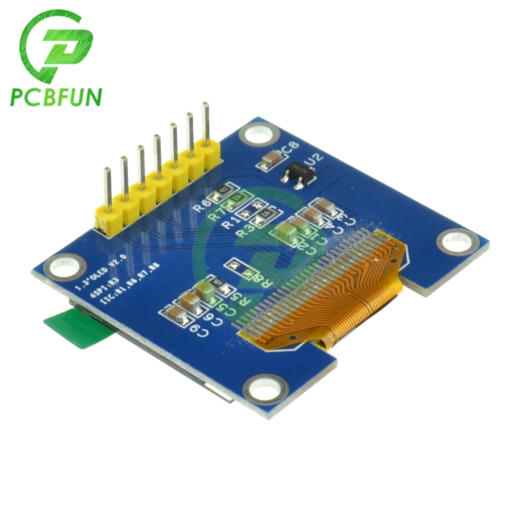 Módulo de exibição led para arduino, 1.3 "cor branca x64 1.3 polegadas oled lcd módulo de exibição para arduino" iic spi comunicar-30 segundos c driver sh1106 ic 3v-5v