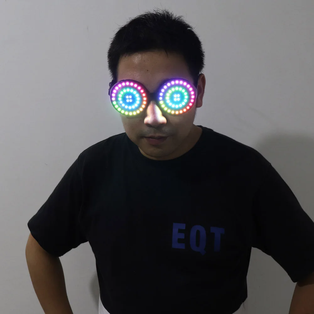 Gafas Led de alta calidad con recarga USB, lentes iluminadas, arcoíris, espectro a todo Color, disfraz de ojo para Rave, fiesta, club nocturno