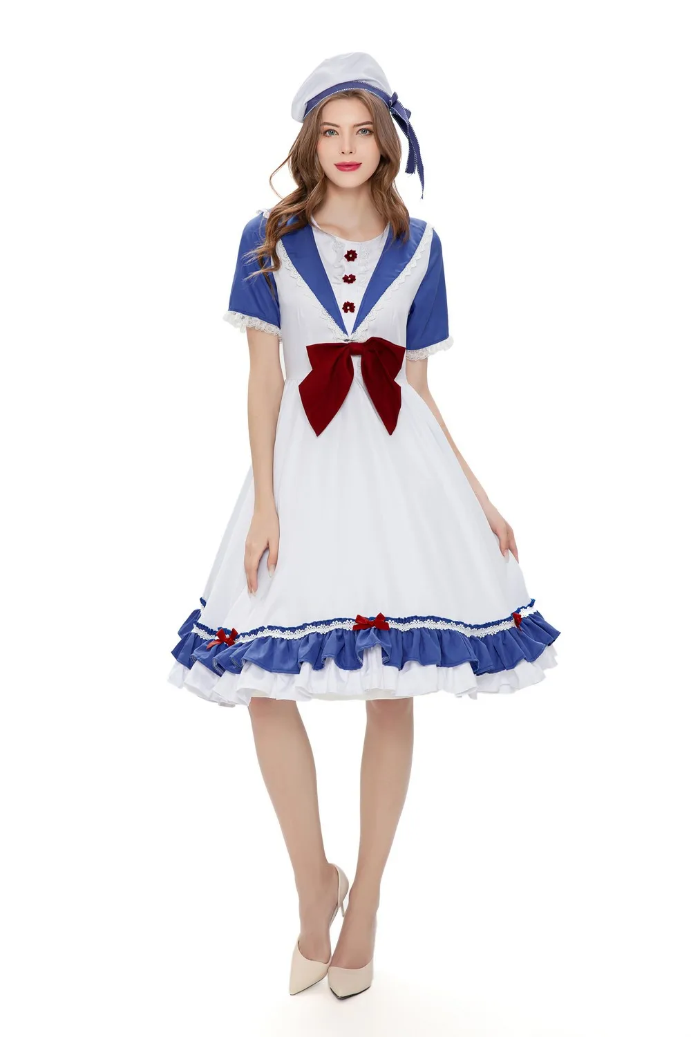 Erwachsene Frauen Spiel Maid Lolita Kleid Halloween Cosplay Kostüm Karneval Partei Rolle Spielen Bühne Zeigen Kleid Up Outfit