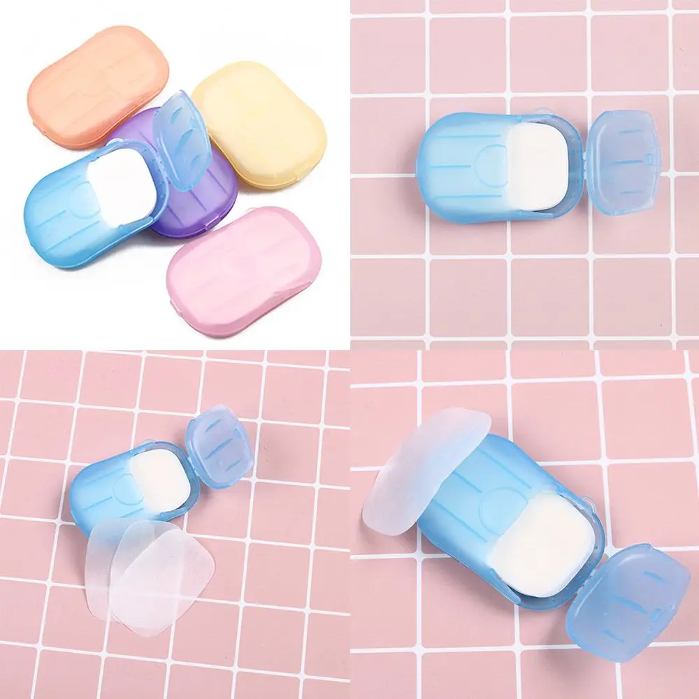 100pcs Color Random Convenient Home Scented Slice Sheets Washing Hand Paper Foaming Soap Flakes