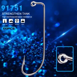 100pcs/bag 90 Degree Jig Fishing Hook Fly Tying Strong Wire Saltwater Freshwater Fish Hook Jig Fishing Size 2 1 1/0-5/0# Hooks