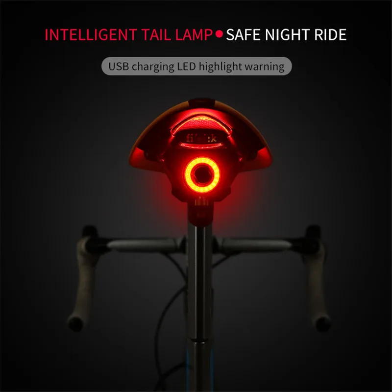 100 Bicycle Flashlight Bike Rear Light Auto Start/Stop Brake Sensing IPx6 Waterproof LED Charging Cycling Taillight