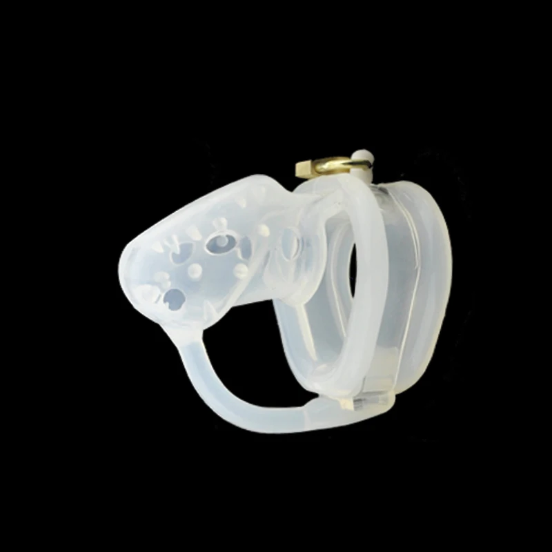 BLACKOUT Male Latest Design Bird Locked Pico Massage Silicone Soft Spikes Male Chastity Device Small Cage Penis Belt BDSMA128