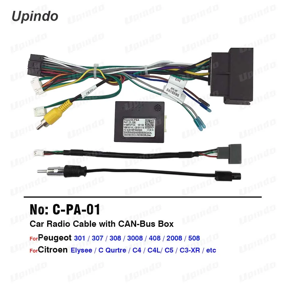 Car Radio Cable CAN BUS for PEUGEOT 301 307 408 3008 Citroen C4L C3-XR Power Wiring Harness  Android Multimedia Connector Socket