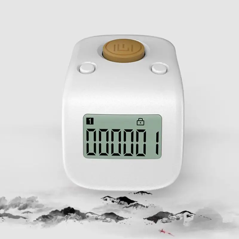 Mini Rechargeable Digital LCD Finger Ring Tally Counter 6Digit Buddha beads Prayer Counter Clicker