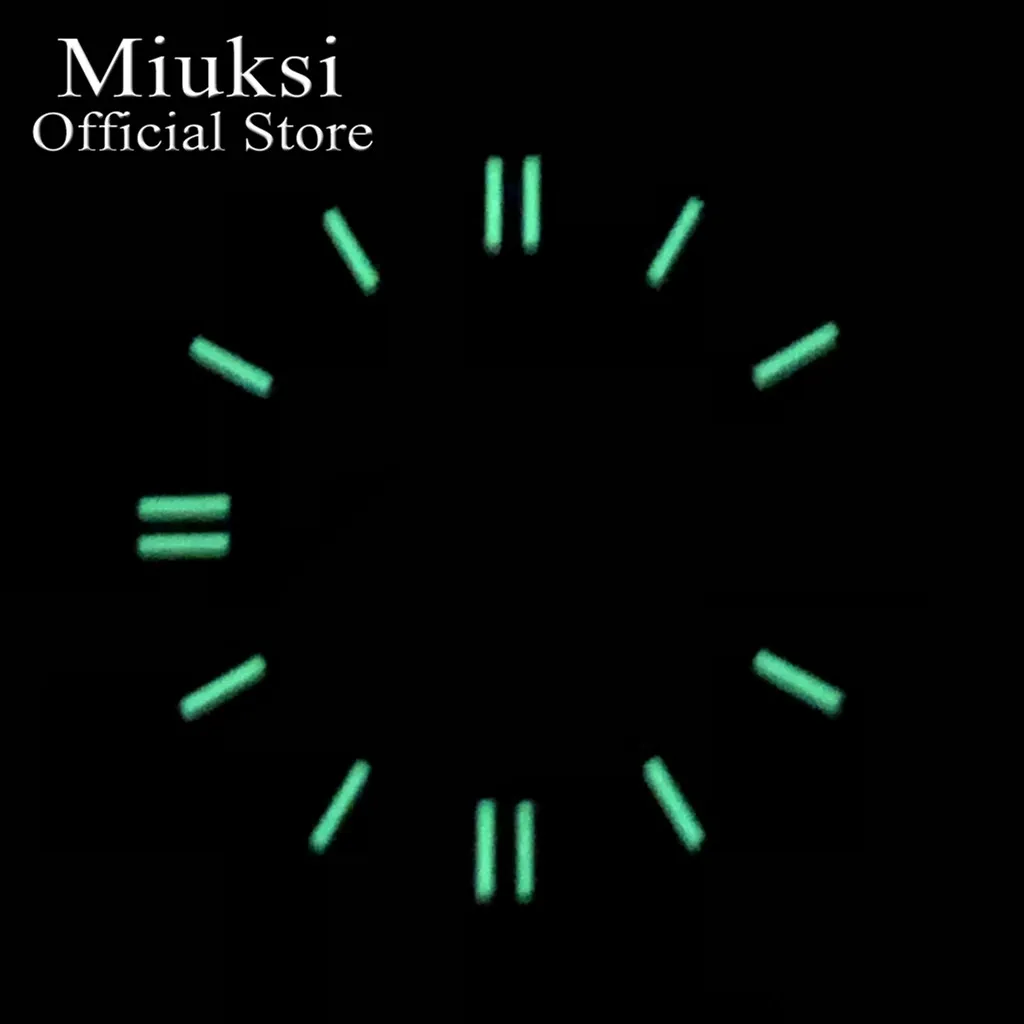 Miuksi 29mm black silver blue green red yellow watch dial C3 luminous sterile dial fit NH36 movement