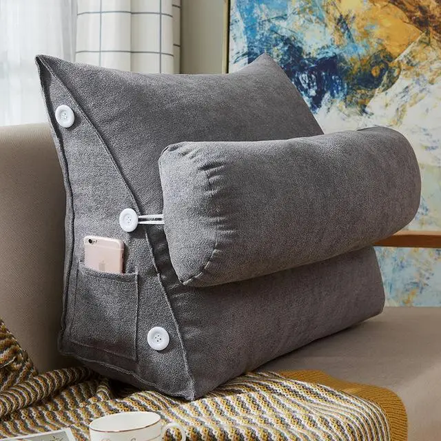 

comfort velvet wedge bed reading pillow large big sofa bedside bed lumbar support cushion backrest back rest pain relief
