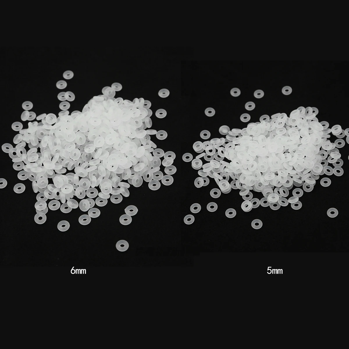 25/50 pz 5/6mm clip di gomma bianca tappo di sicurezza in silicone distanziatore tallone anello antiscivolo per braccialetti con ciondoli collane fatte a mano