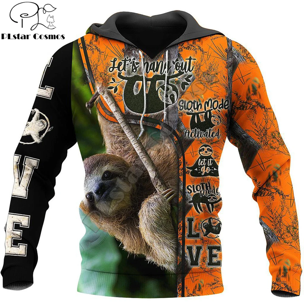 Beautiful Sloth Hunting 3D All Over Printed Men Hoodie Unisex Deluxe Hoodies Zip Pullover Casual Jacket Tracksuit KJ379