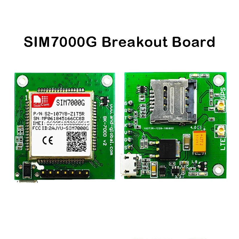 

SIMCOM SIM7000G Breakout Board Global Band NB-IoT Global Module LCC Type LTE CAT-M1 eMTC Competitive With SIM900 And SIM800F