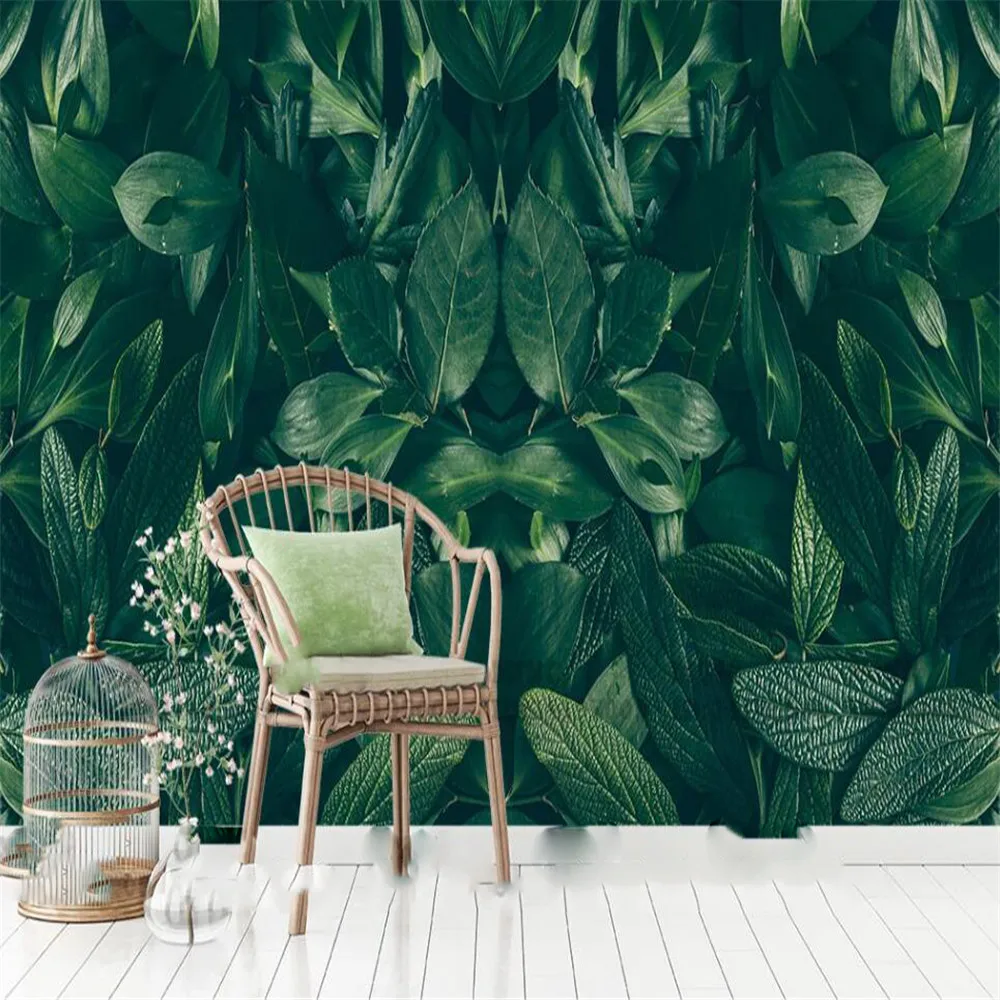 Milofi custom 3D wallpaper mural tropical leaves rural wallpaper mural living room bedroom decoration wallpaper