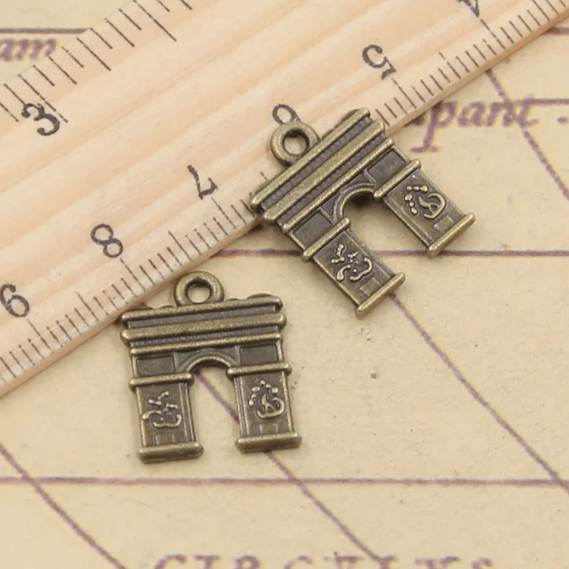 20 sztuk Charms się widok na łuk triumfalny i 14x18mm tybetański brąz srebrny kolor wisiorki antyczny tworzenia biżuterii DIY Handmade Craft — zdjęcie 3