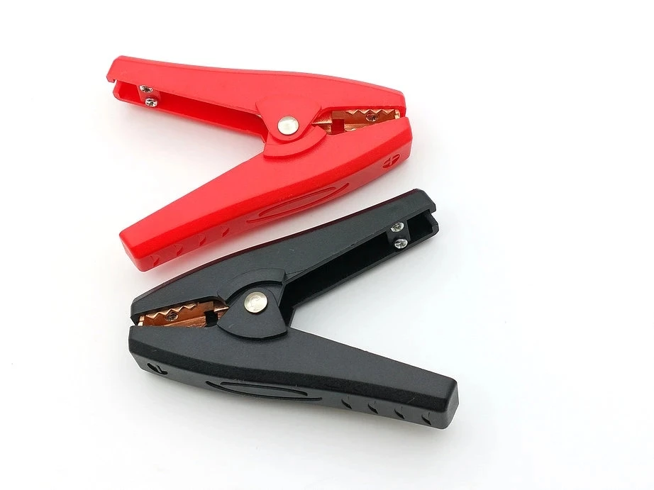 2pcs 100A Car battery clip cables Alligator clips Charger Clamp Insulated Boots Car Battery Alligator Clip