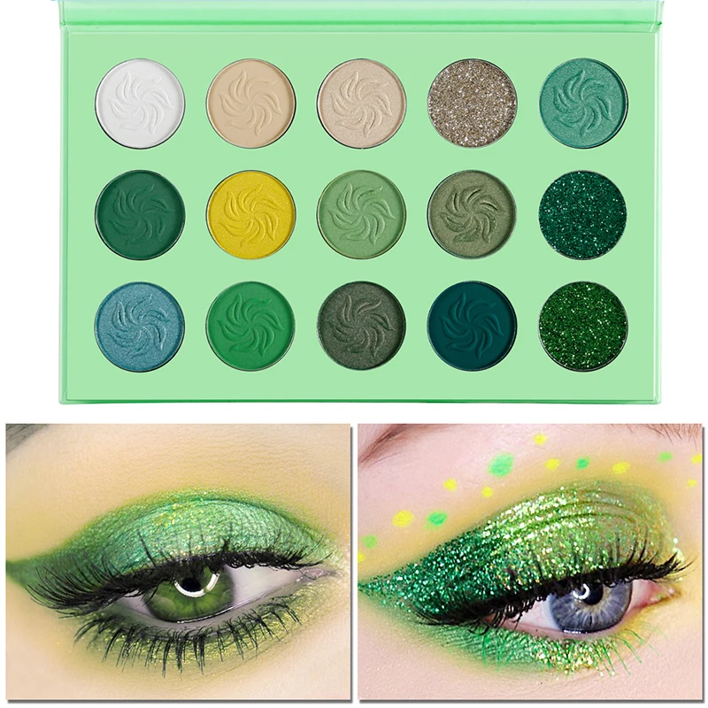 

Private label eyeshadow Makeup Eye Shadow 15 Color Eyeshadow Palette shimmer&Matte&glitter eyeshadow free print logo