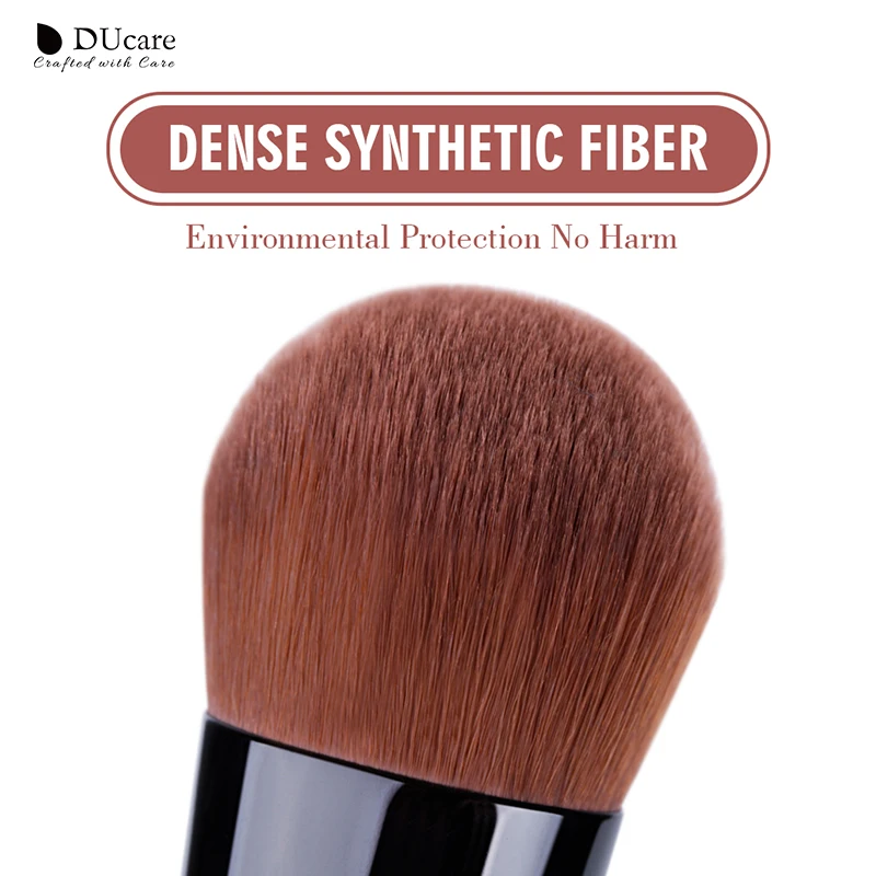 Ducare 1pcs Professional Foundation Brush high quality makeup brushes brown Synthetic Hair with Box Makeup Brush Essential Tools