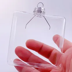 5 Pieces x DIY Paintable Home Wedding Christmas Decoration Ornament Ball 80mm Glass Slim Square Cube