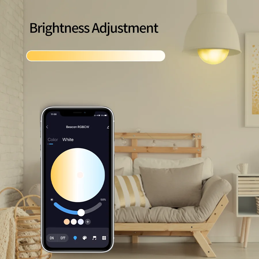 لمبة E27 LED الذكية RGB Tuya مصباح بلوتوث APP التحكم عكس الضوء أمبولة LED ضوء لمبة 15 واط المنزل غرفة نوم ديكور حفلات عيد الميلاد