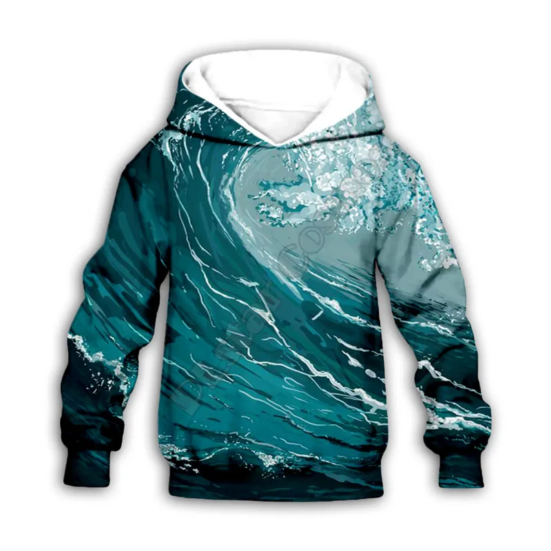 

Waves 3d printed Hoodies family suit tshirt zipper Pullover Kids Suit Sweatshirt Tracksuit/Pant Shorts 06