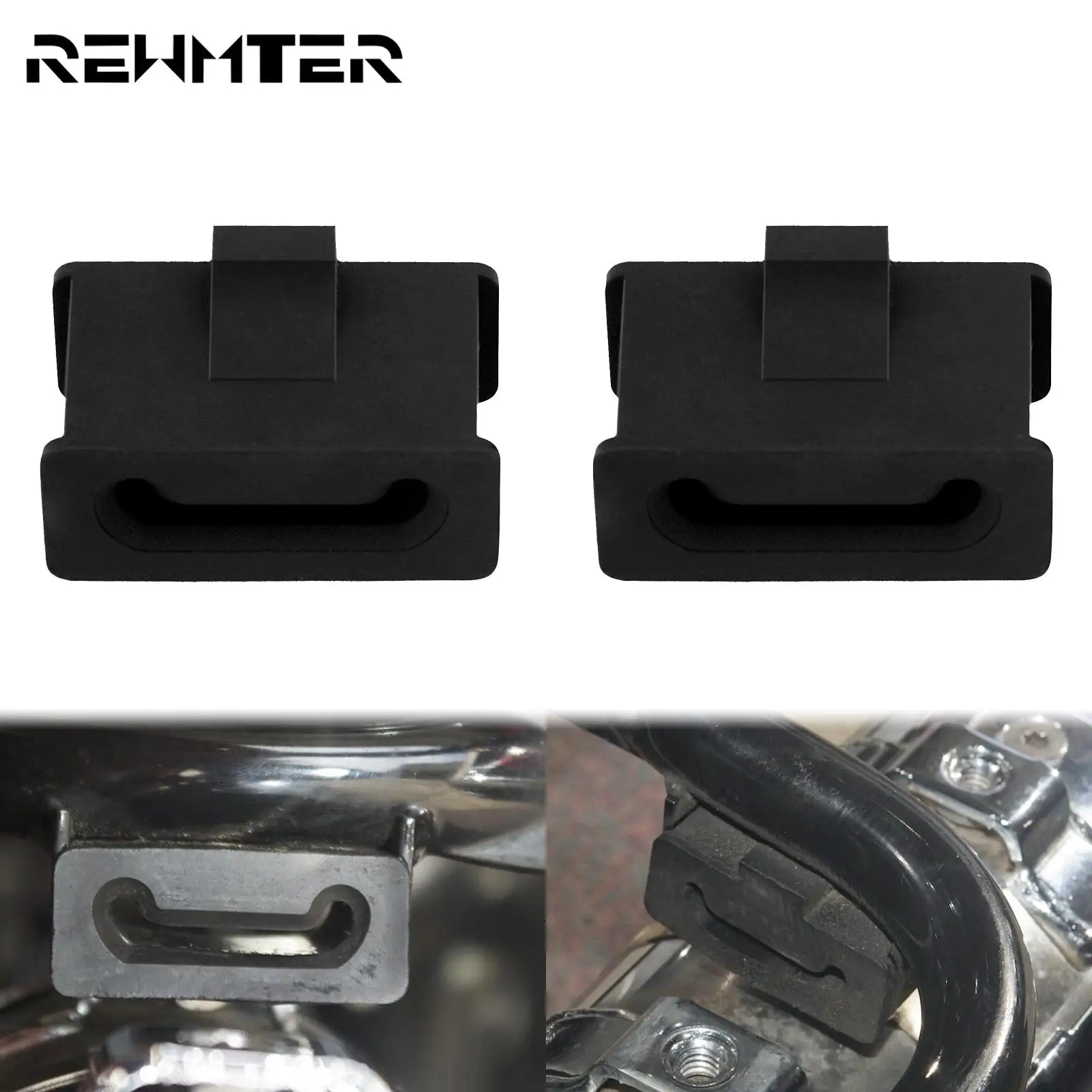 Motorcycle Rubber Muffler Mounts Exhaust Muffler Bushing Support 2PCS Black For Harley Touring Electra Street Road Glide King