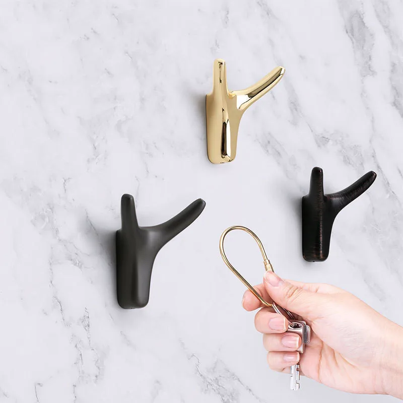 KK&FING Zinc Alloy Wall Hanging Hooks Clothes Hooks Bathroom Kitchen Room Cloth Towel Rack Coat Hat Hanger Keys Creative Hook