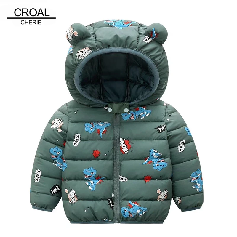 CROAL CHERIE Winter Autumn Jacket For Girls Boys Dinosaur Children's Winter Baby Girls  Jackets Winter Parkas Clothing