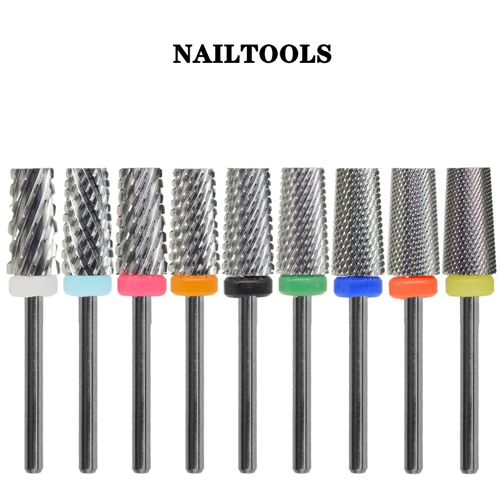 RolinStar 6.6 Sharp Large Original Color Trapezium Tapered Barrel Tungsten steel Carbide milling cutter nail drill bit