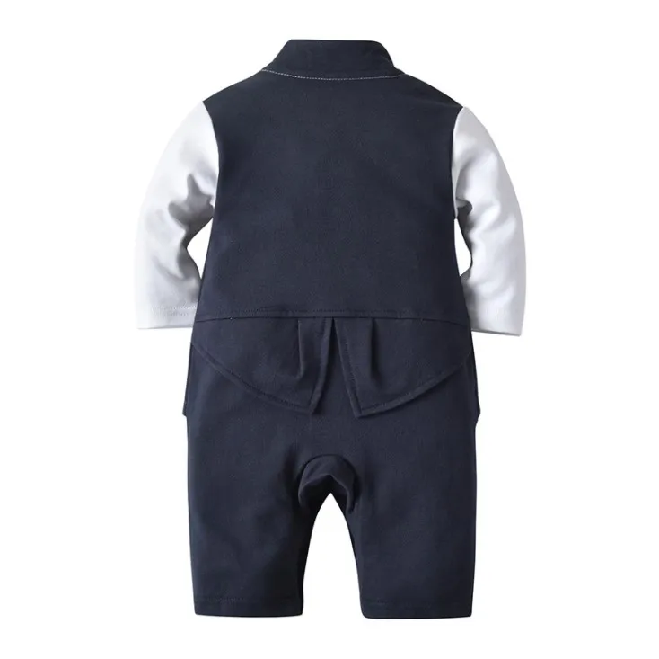 ropa bebe / Fashion Baby Boy Ceremonial Robe/Baby Boy Romper Suit/Long Sleeves False Two Pieces Baby Boy's Jumpsuits 3376