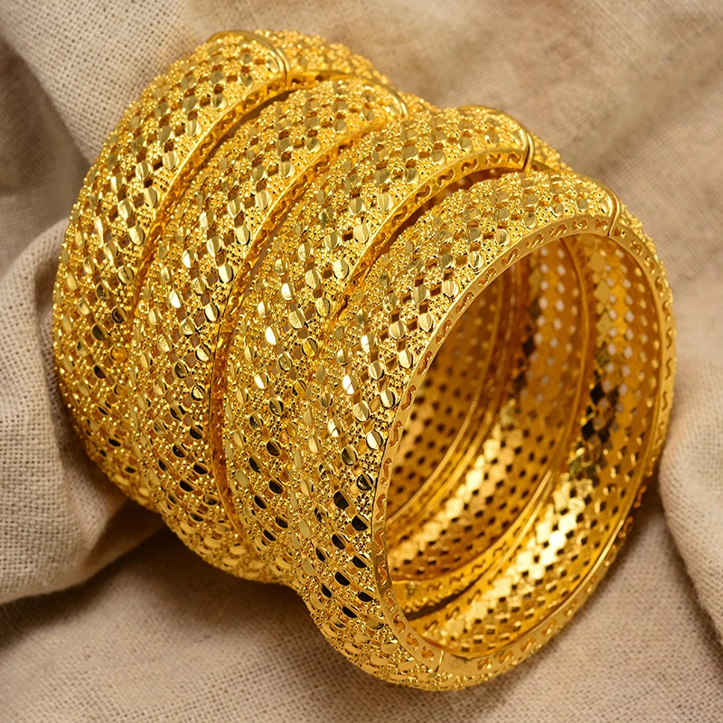 Dubai Wholesale African Bangle Ethiopian Gold Color Bracelets For Women The Style of Middle East Dubai Wedding Gift