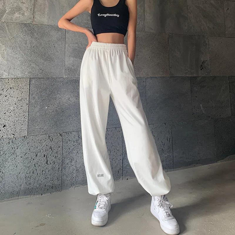 2023 Street Hipster High Waist Drawstring Ankle-Tied Loose Slimming Versatile Sports Trousers for Women